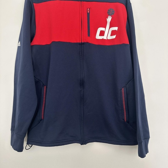 Washington Wizards Jacket Mens Large Blue Red NBA Basketball ClimaWarm Adidas - Picture 5 of 16